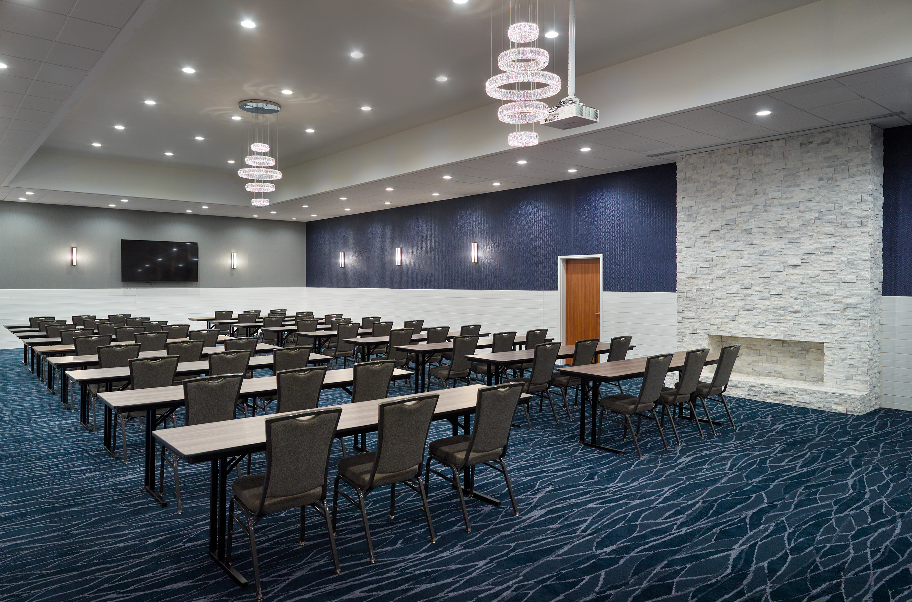 Grand Ballroom in classroom seating configuration at Yonah Event Center