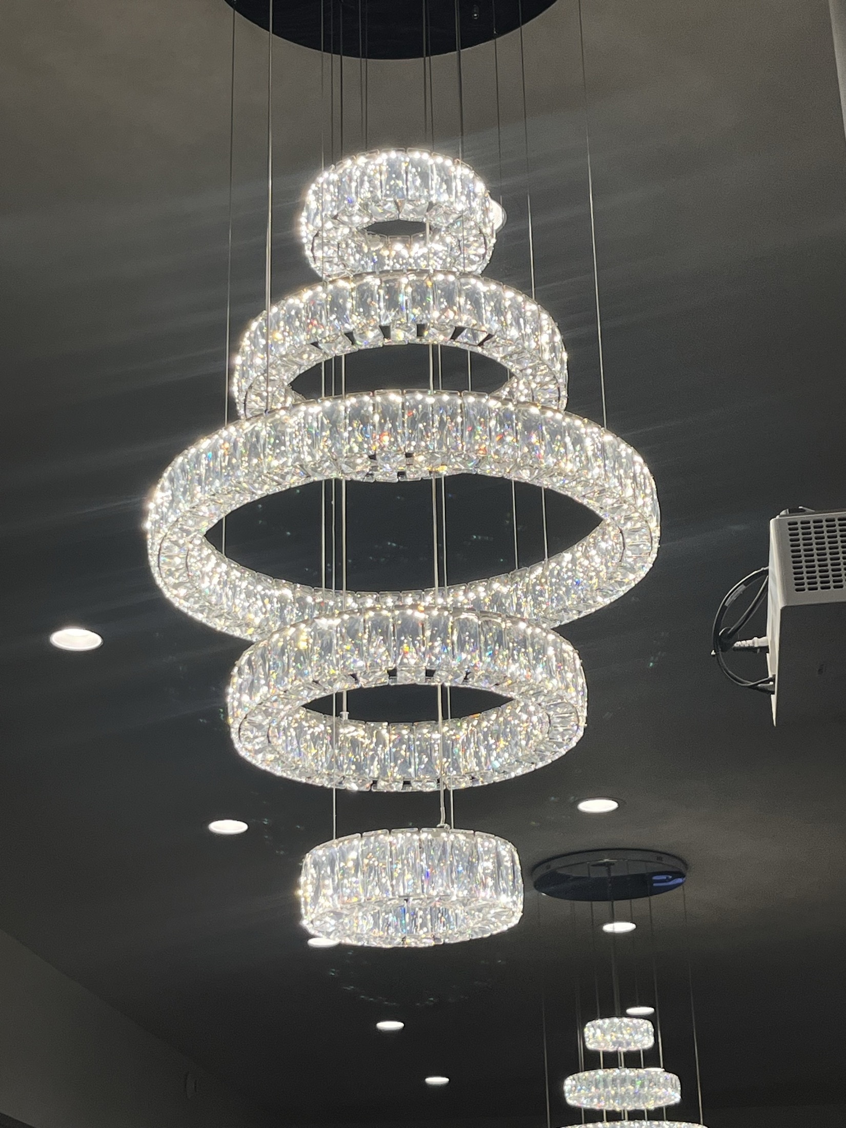 Chandelier detail for celebrations at Yonah Event Center